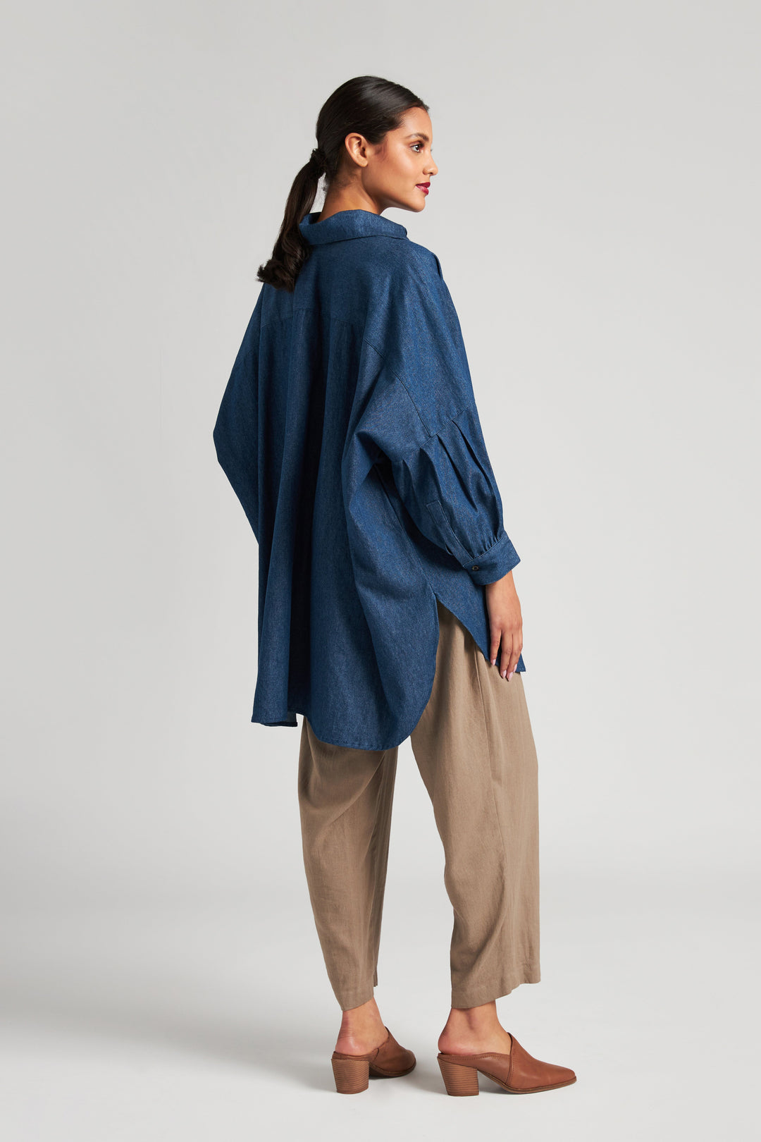 Denim Smock Blouse - Indigo