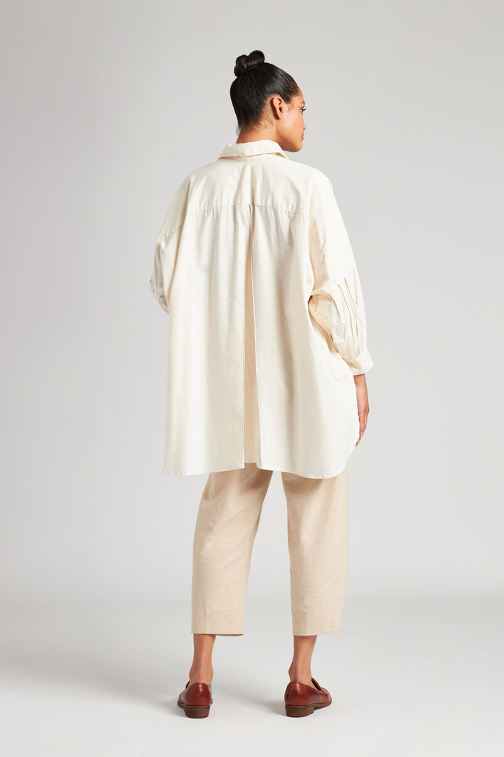 Organic Cotton Smock Blouse - Natural