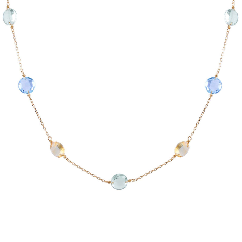 Blue topaz hot sale station necklace