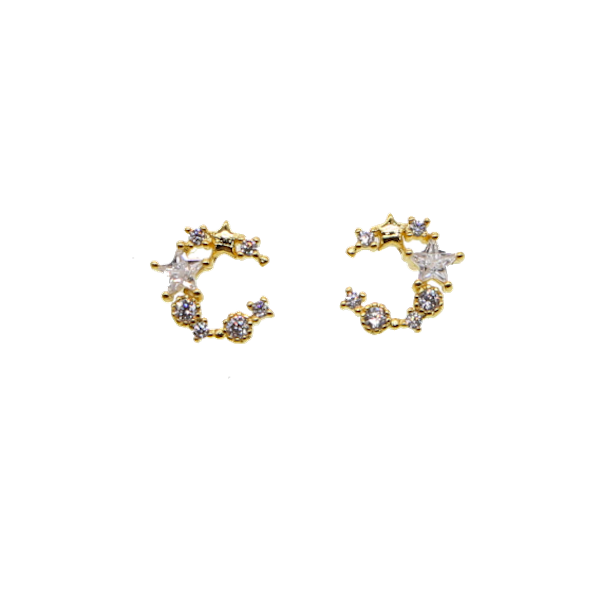 The Pearl Moon Stud Earrings