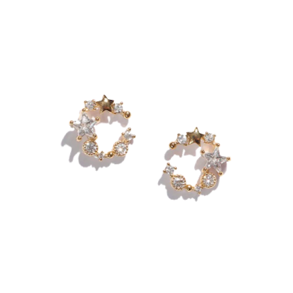 The Pearl Moon Stud Earrings