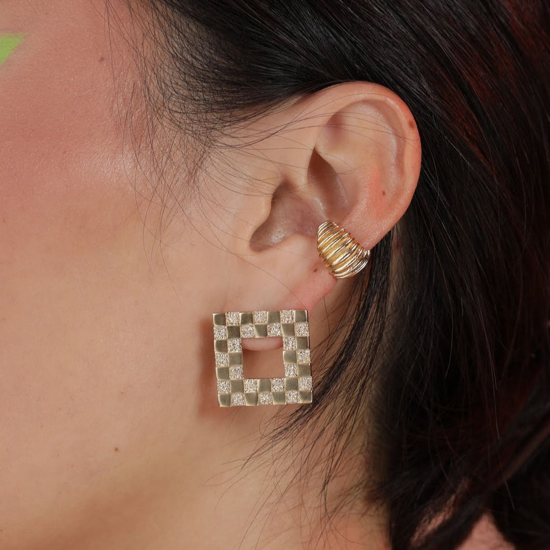 Square Checkerboard Earrings