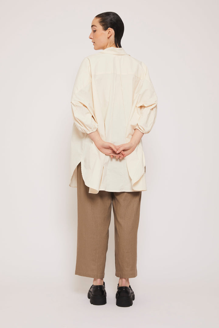 Organic Cotton Smock Blouse - Natural