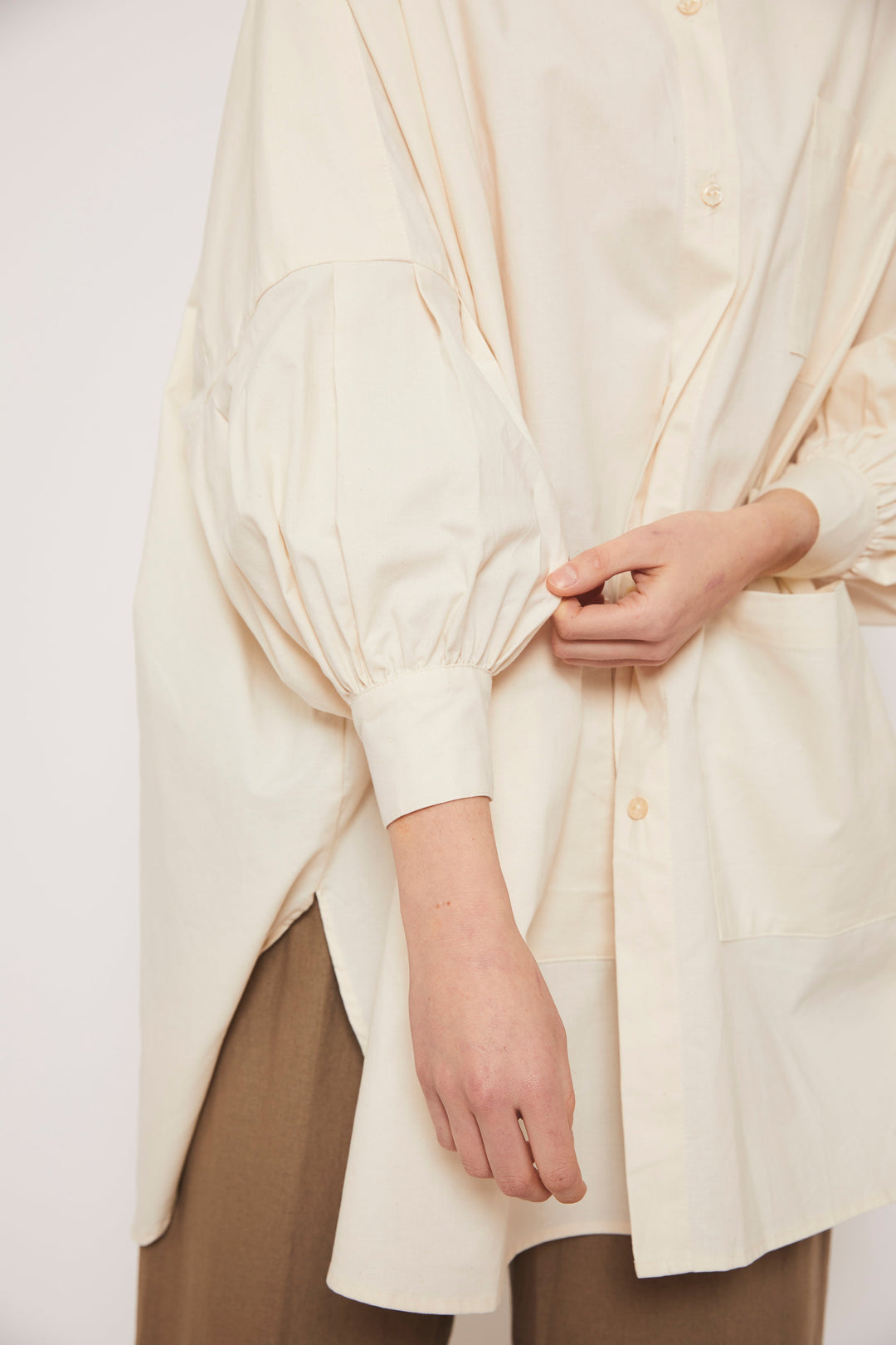 Organic Cotton Smock Blouse - Natural