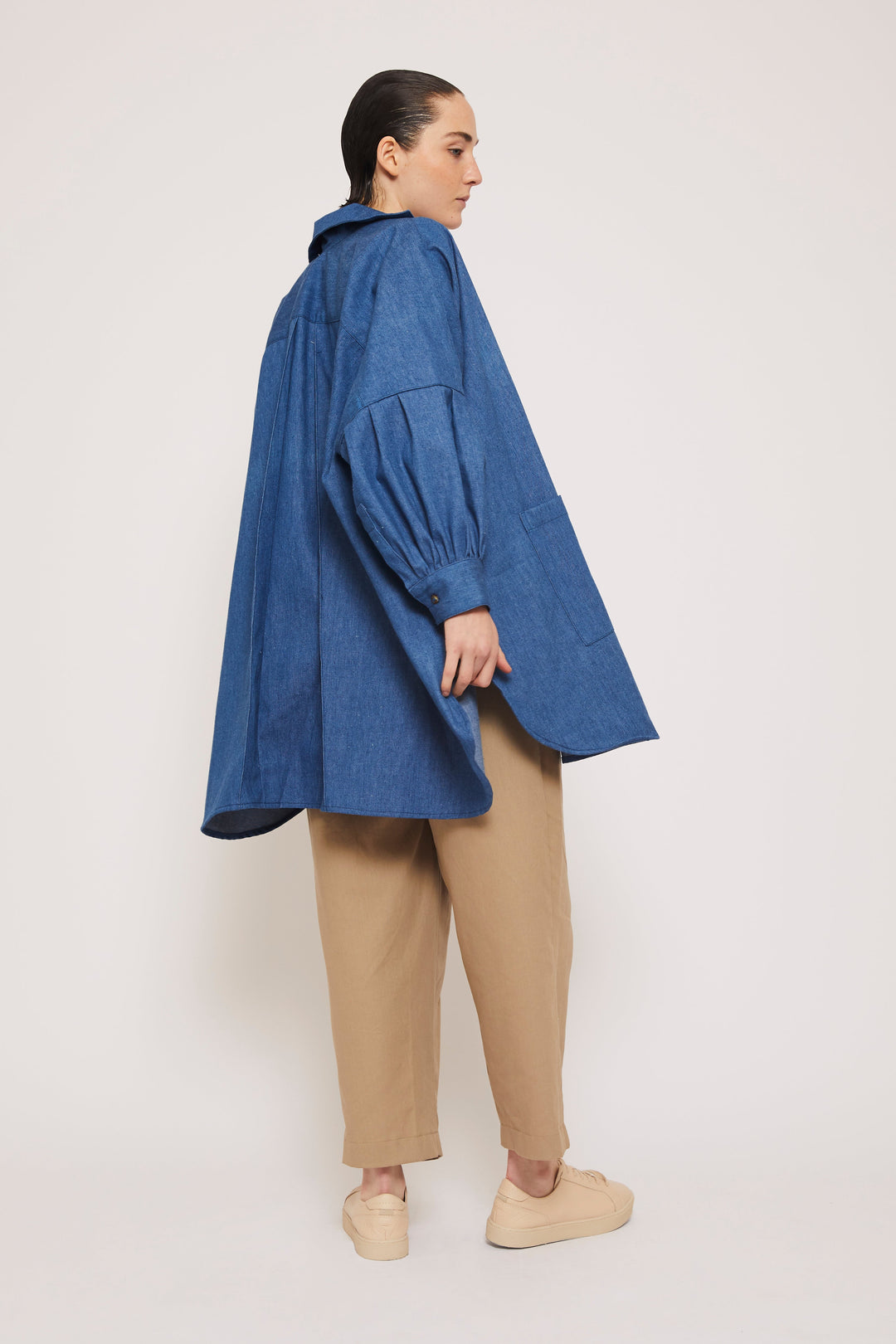 Denim Smock Blouse - Indigo