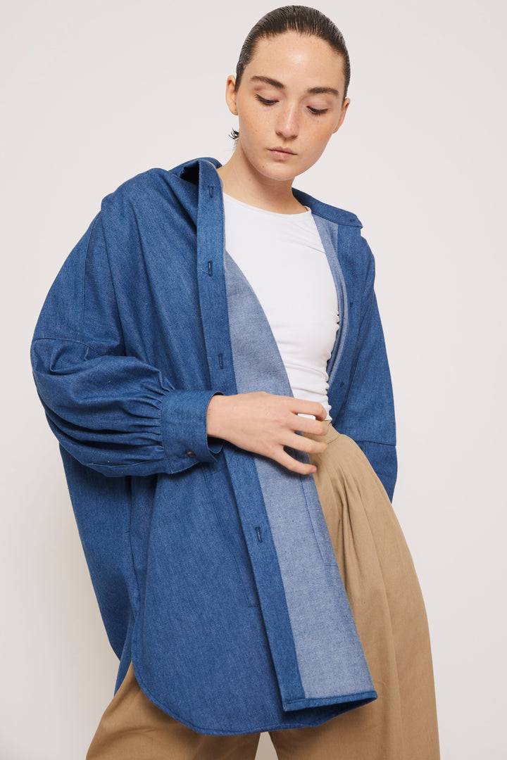 Denim Smock Blouse - Indigo