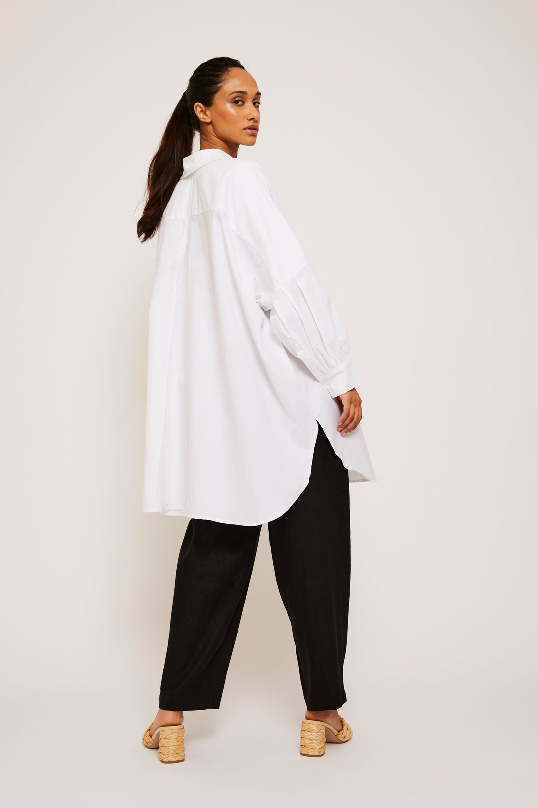 Cotton Smock Blouse - White