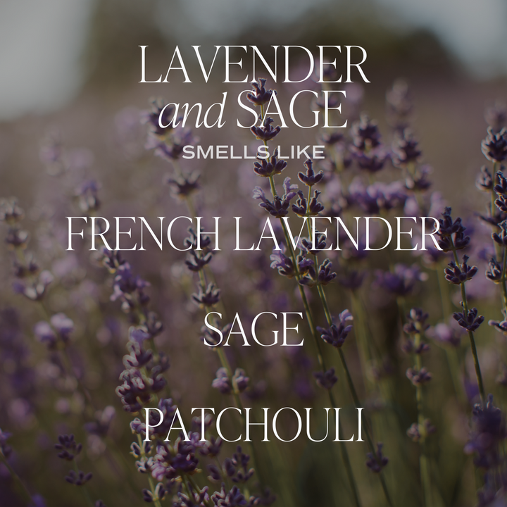 Lavender and Sage Soy Candle - Amber Jar - 9 oz