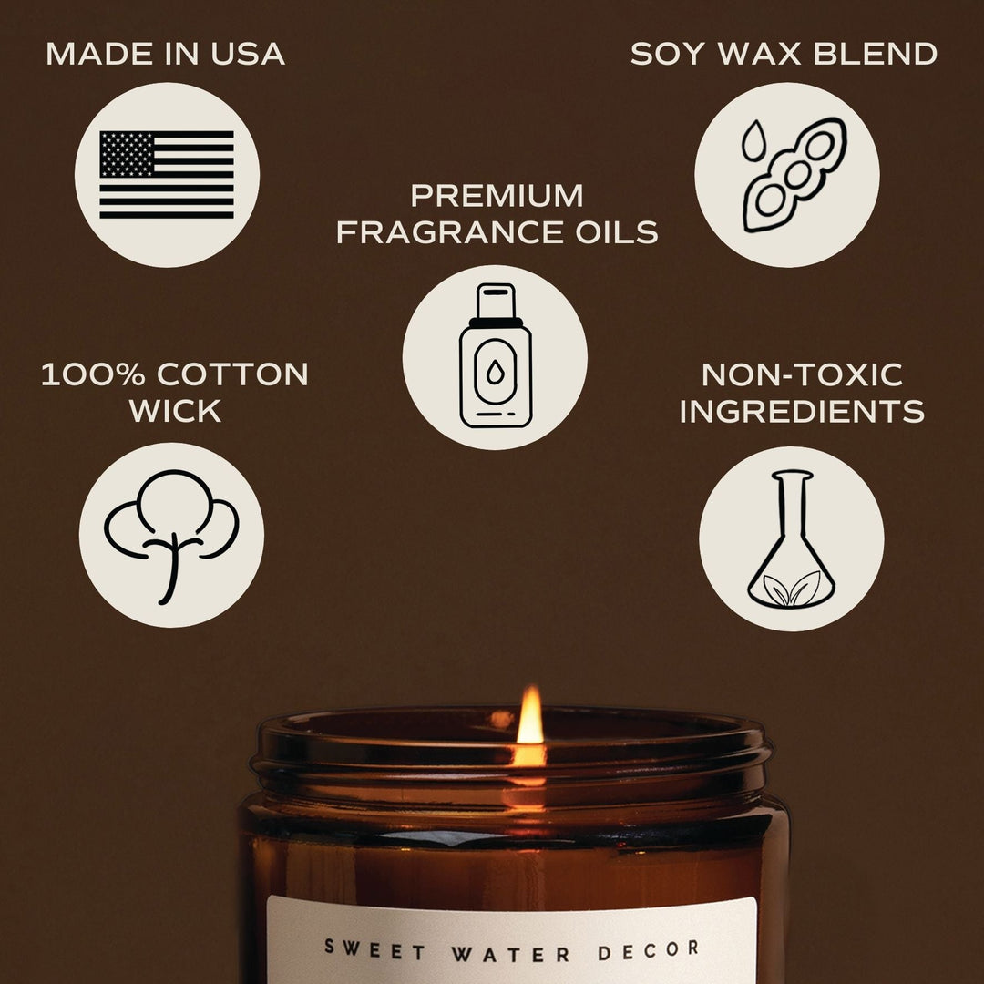 Warm and Cozy Soy Candle - Amber Jar - 9 oz