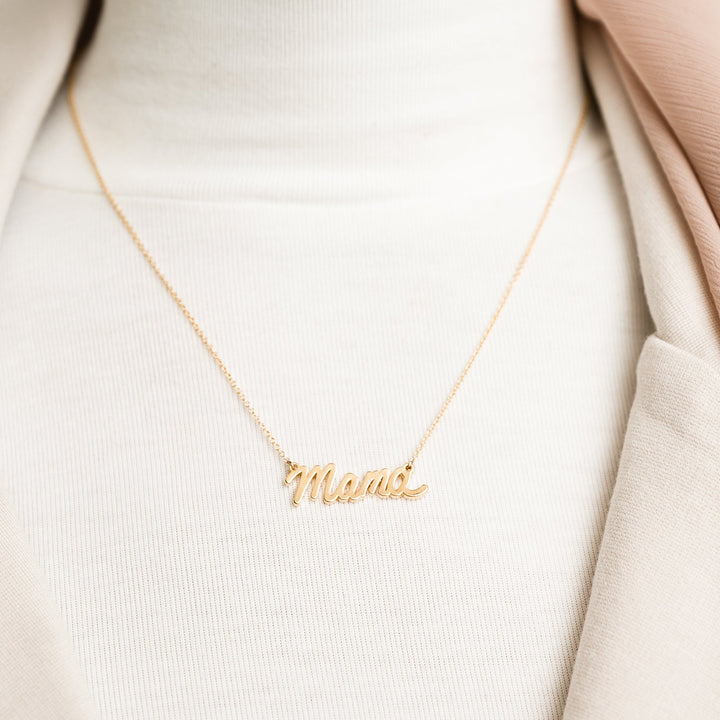 Mama Script Necklace