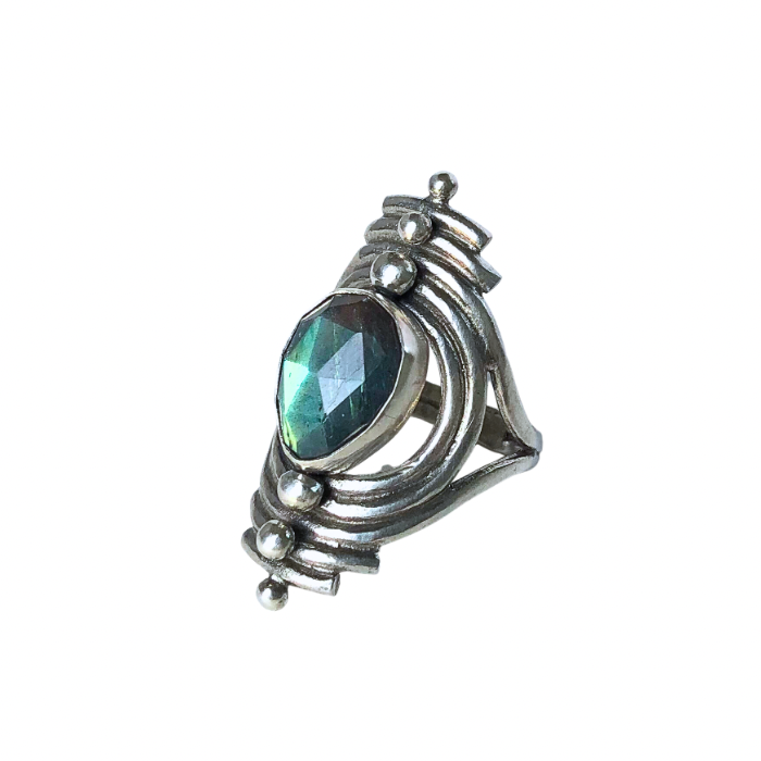 Faceted Labradorite Portal Ring- Size 10