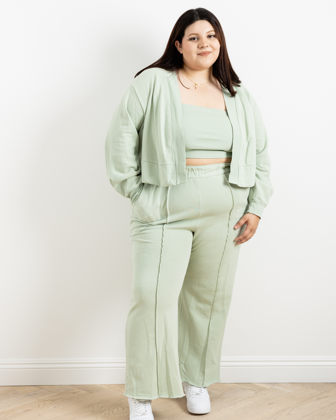 "Camilla" French Terry Pant in Sage