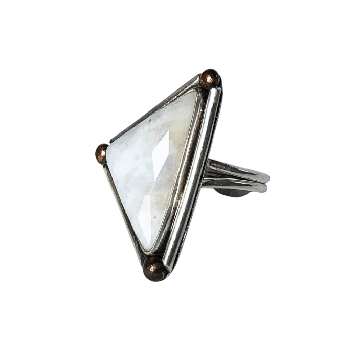 Moonstone Triad Ring- Size 9