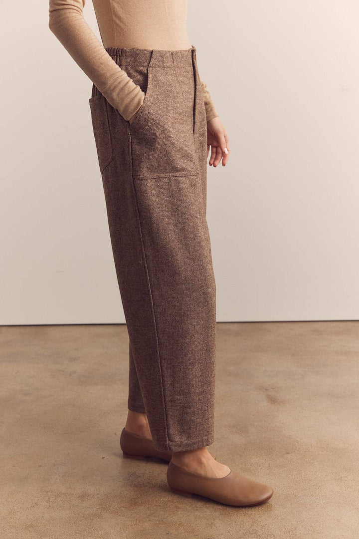 Wool Blend Herringbone Pants