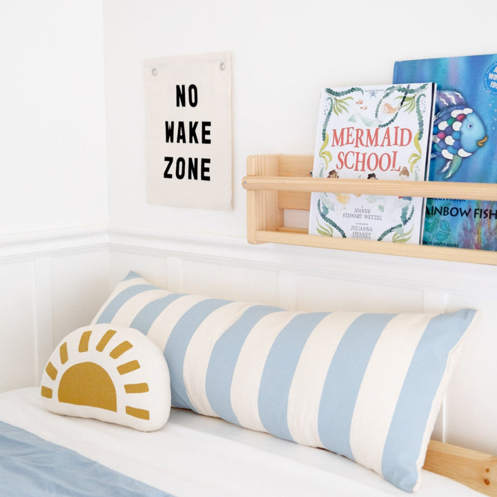 striped lumbar - blue pillow cover