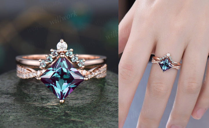 Alexandrite bridal set