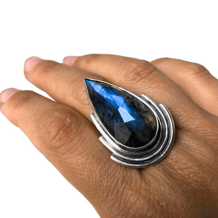 Cascading Labradorite Ring- Size 6