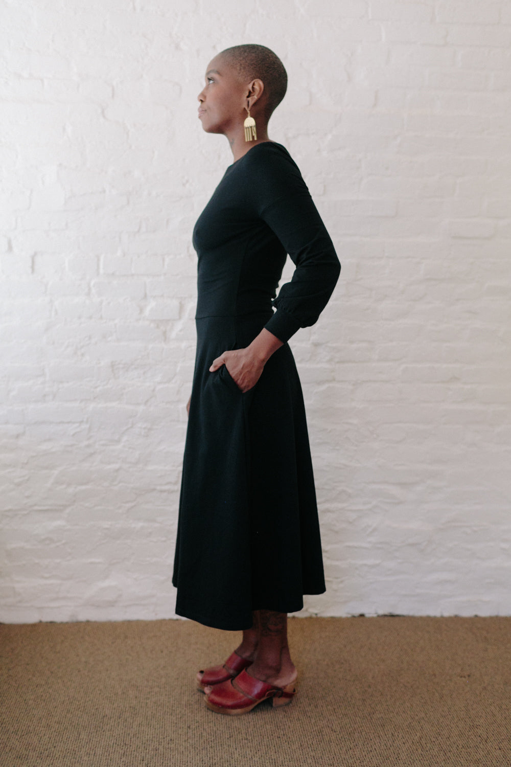 Simone Dress in Black Knit