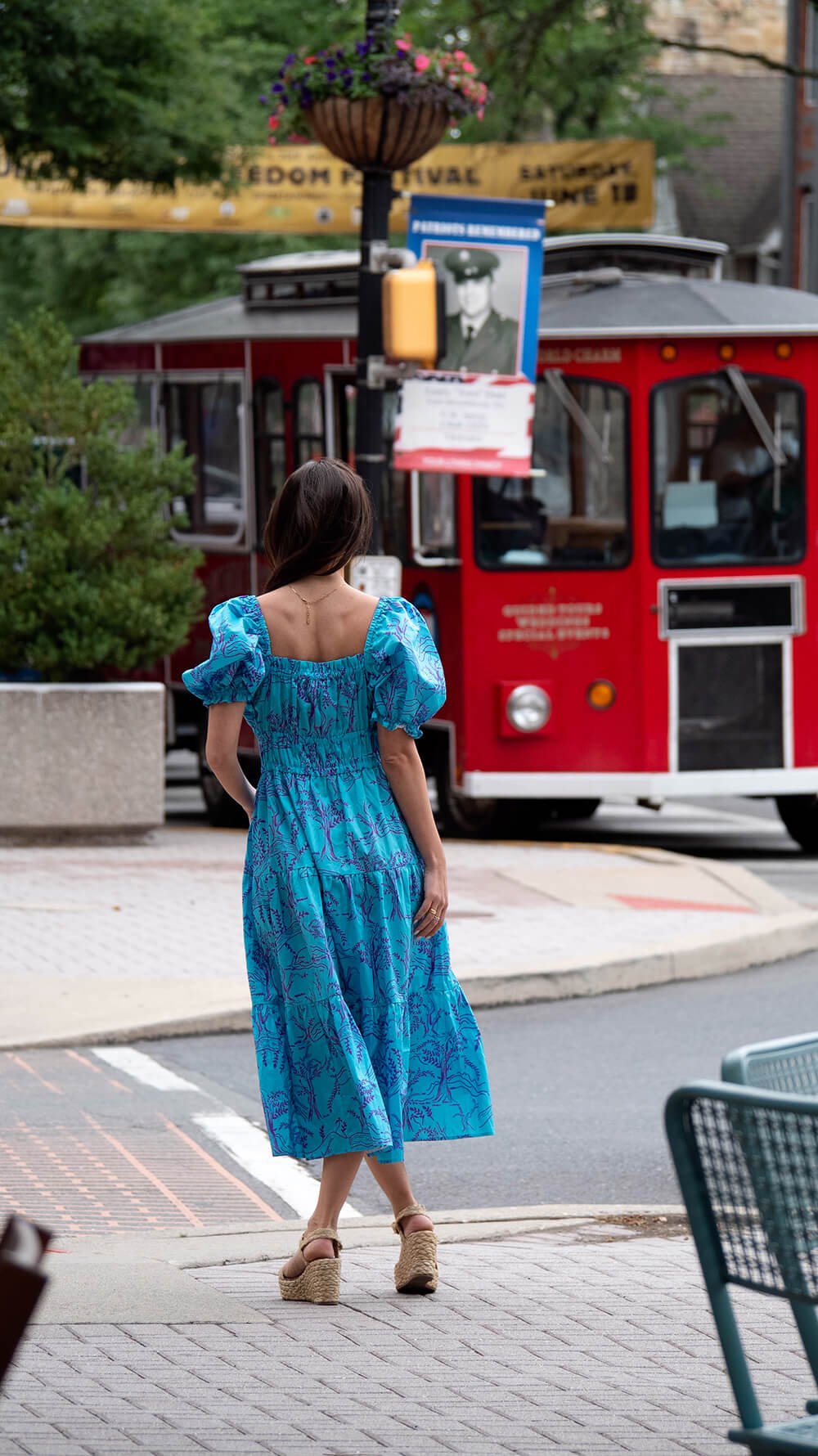 Blue Forest Midi Dress