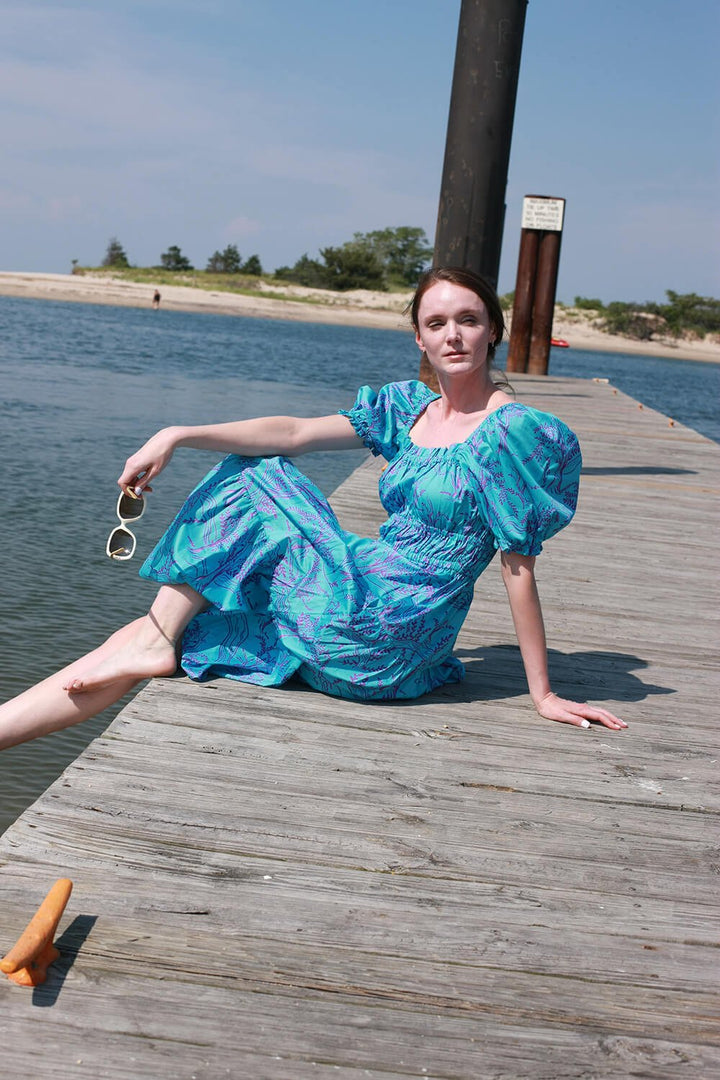 Blue Forest Midi Dress