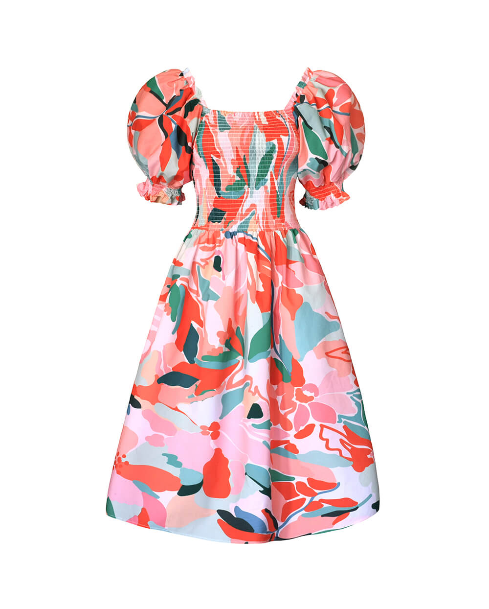 Marisa Watermelon Smocked Midi Dress