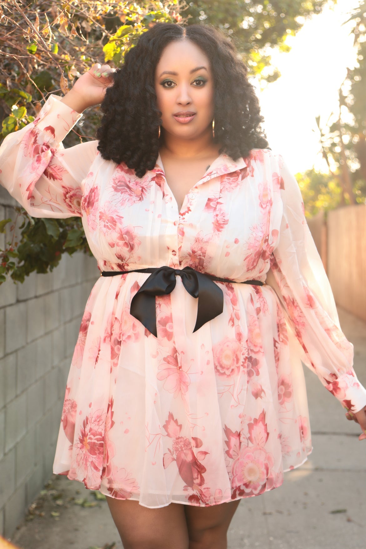 The Sweet Like Ice Cream Chiffon Empire Waist Dress in Floral Print 1