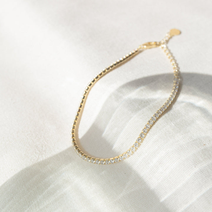 Aurora Thin Gold Tennis Bracelet