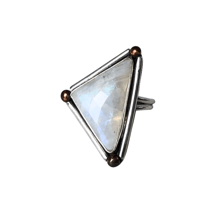 Moonstone Triad Ring- Size 9