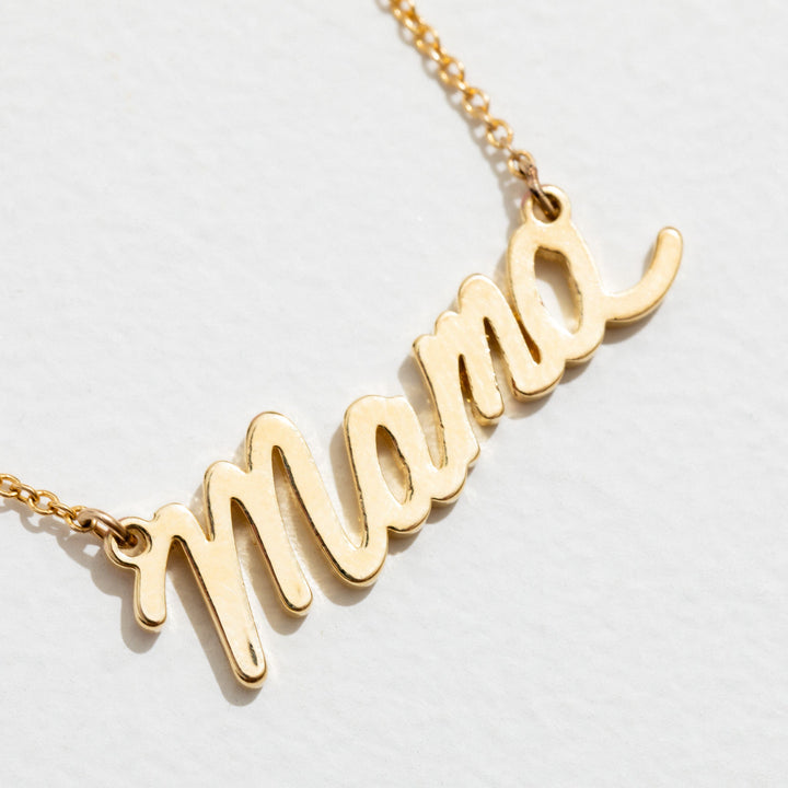 Mama Script Necklace