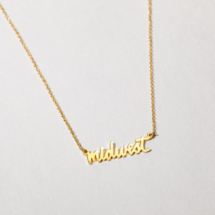 Midwest Script Necklace