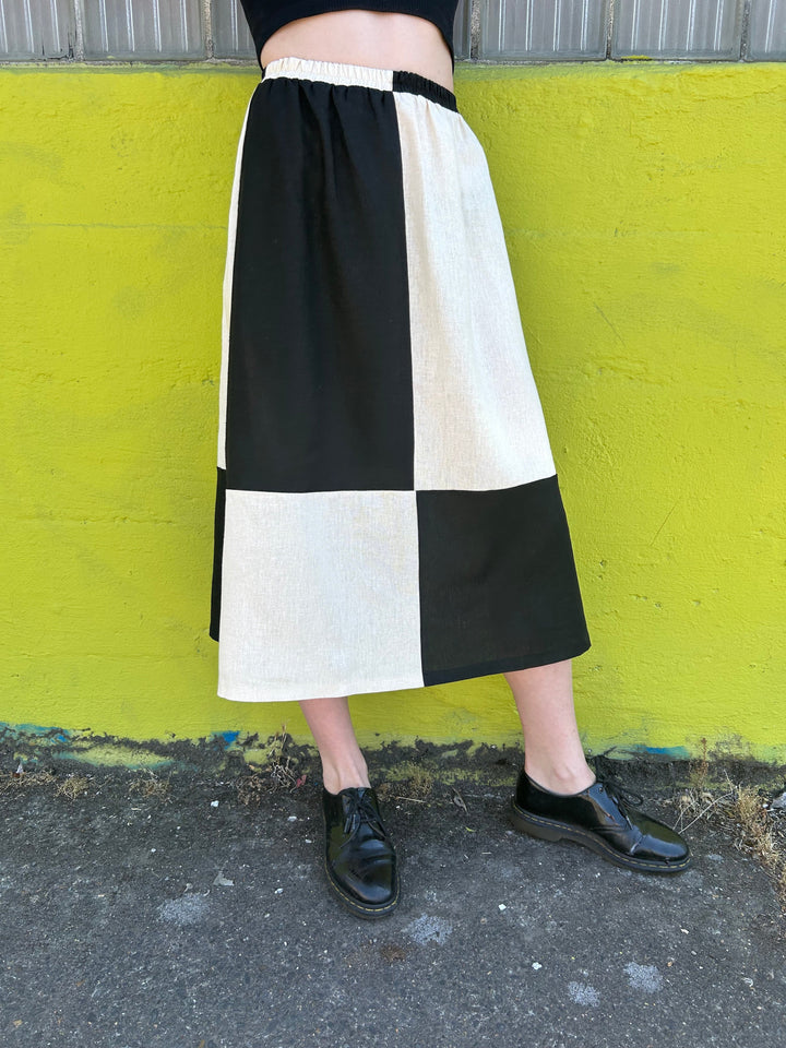 Quilted Charlie Skirt - B/W