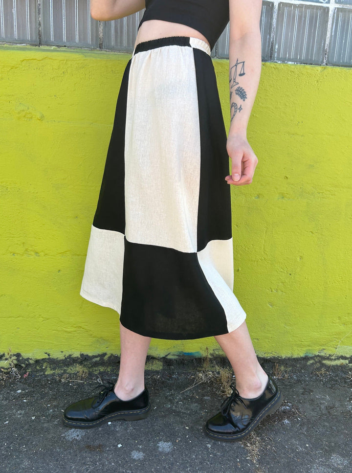 Quilted Charlie Skirt - B/W