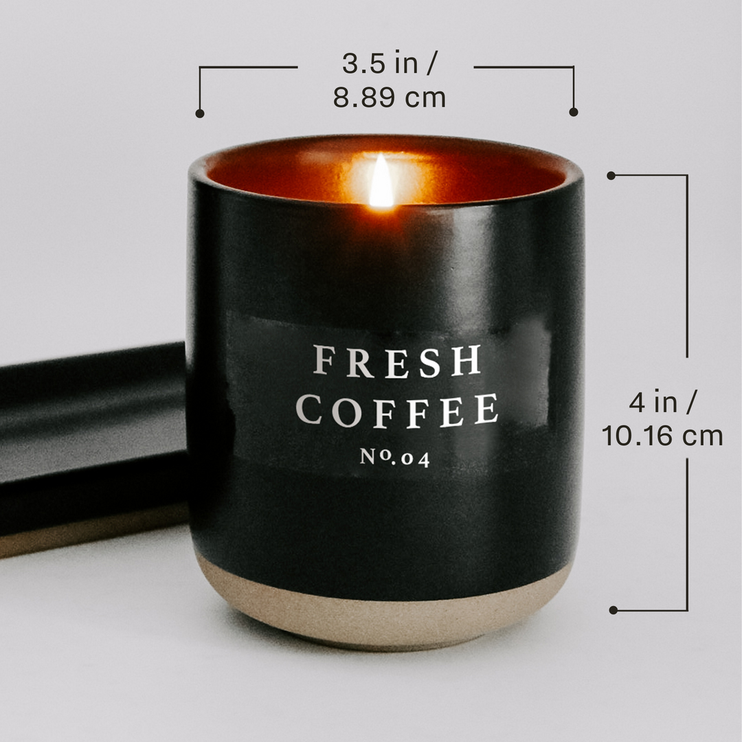 Salt and Sea Soy Candle - Black Stoneware Jar - 12 oz