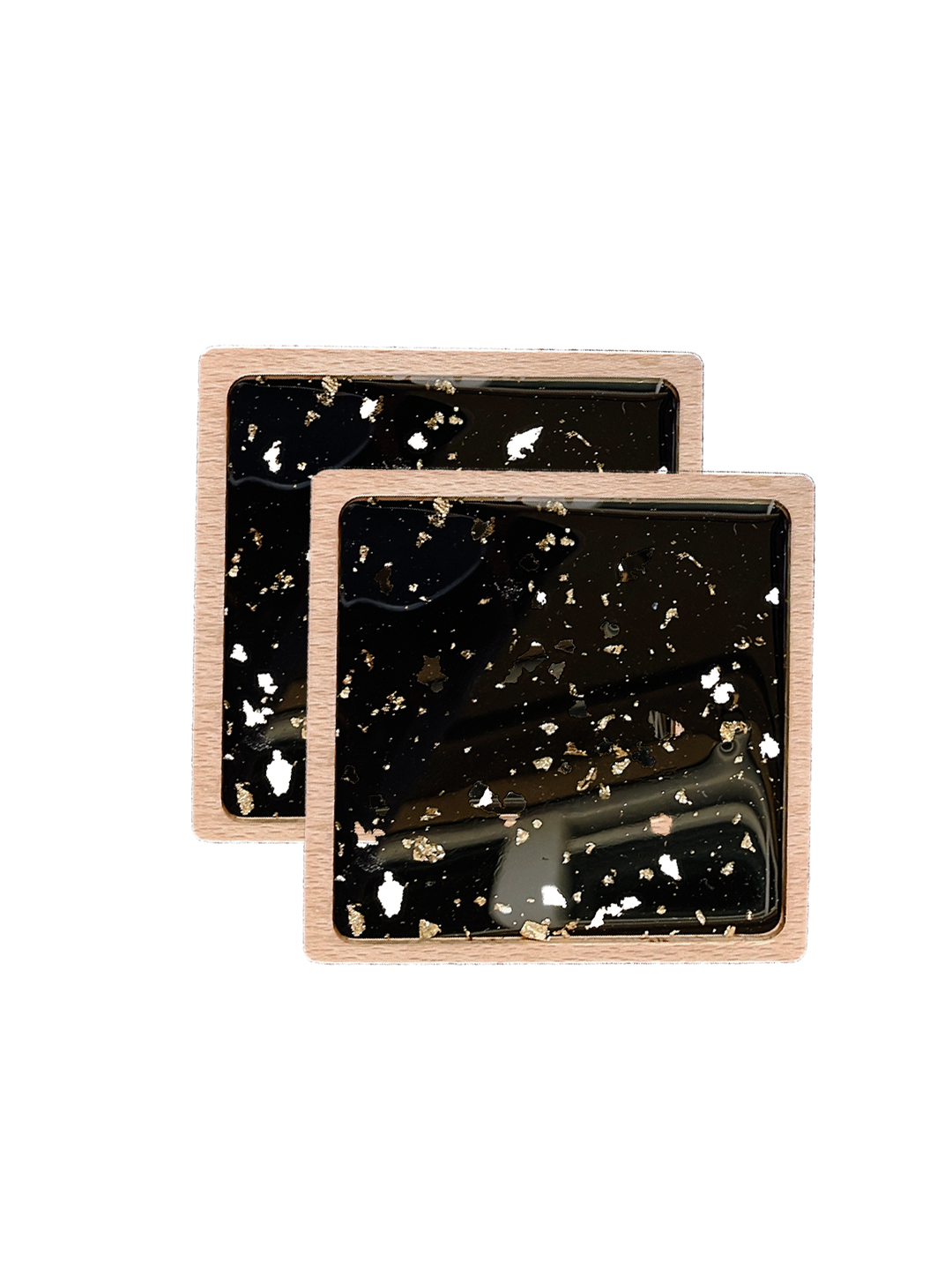 Resin and Wood Inlay Coaster Set