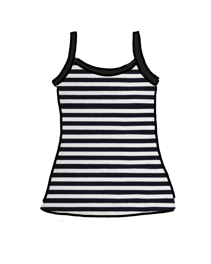 Cami Black and White Stripe