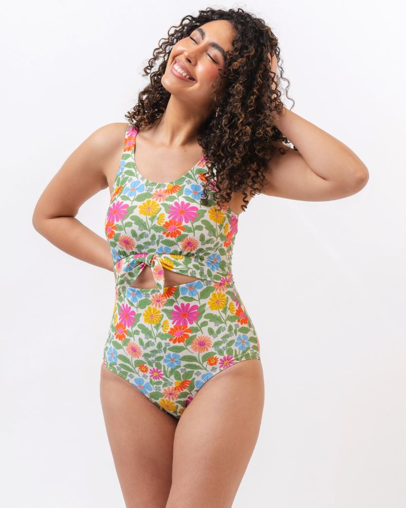 Breezy Floral Knotted One-Piece