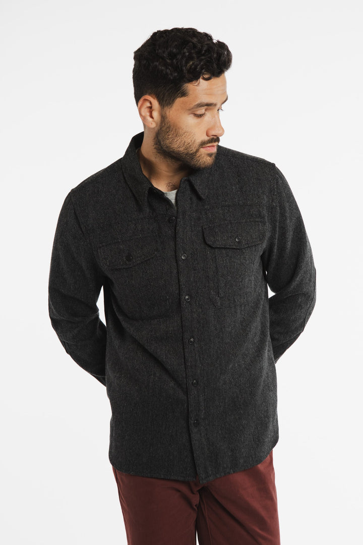 Fielding Overshirt / Charcoal Herringbone