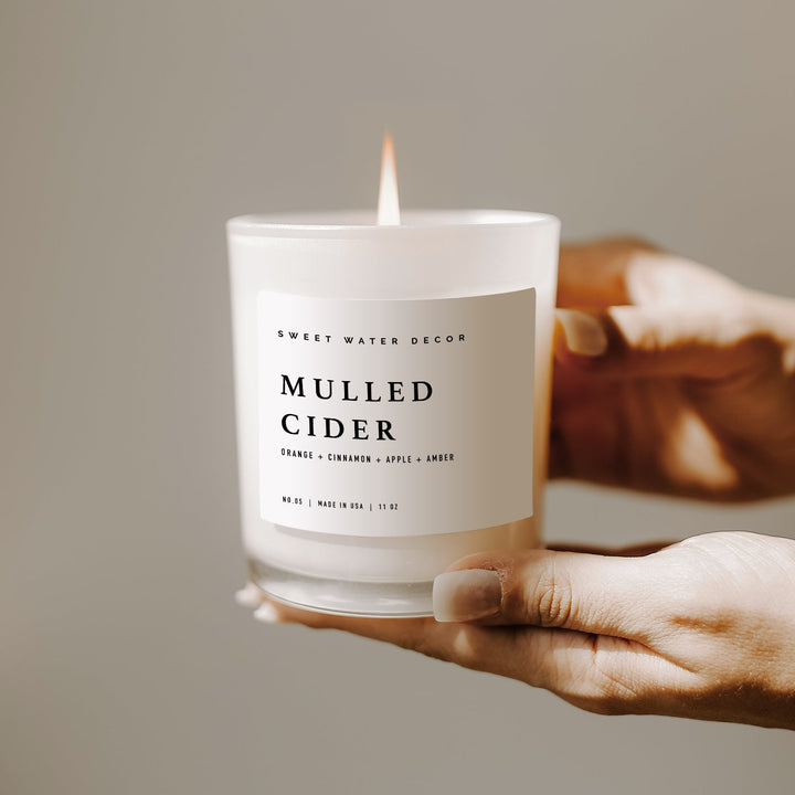 Mulled Cider Soy Candle - White Jar - 11 oz