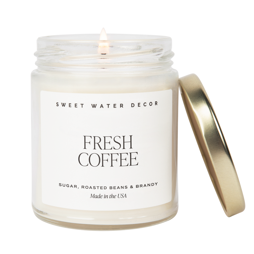 Fresh Coffee Soy Candle - Clear Jar - 9 oz