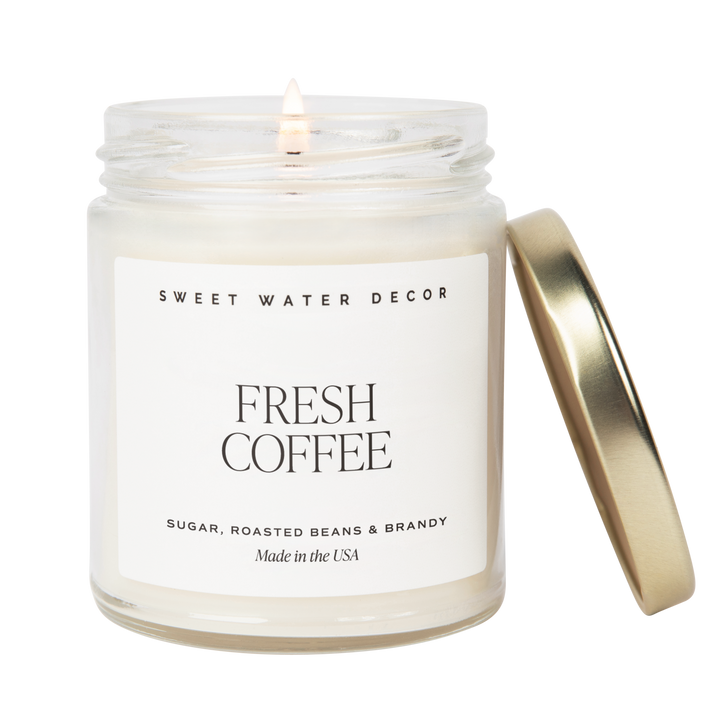 Fresh Coffee Soy Candle - Clear Jar - 9 oz