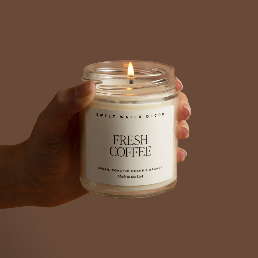 Fresh Coffee Soy Candle - Clear Jar - 9 oz