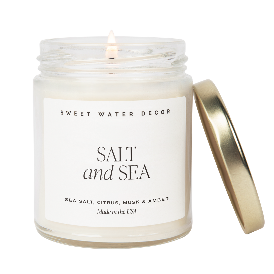 Salt and Sea Soy Candle - Clear Jar - 9 oz