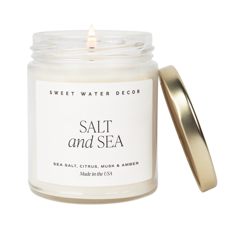 Salt and Sea Soy Candle - Clear Jar - 9 oz