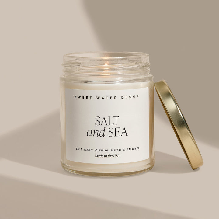 Salt and Sea Soy Candle - Clear Jar - 9 oz