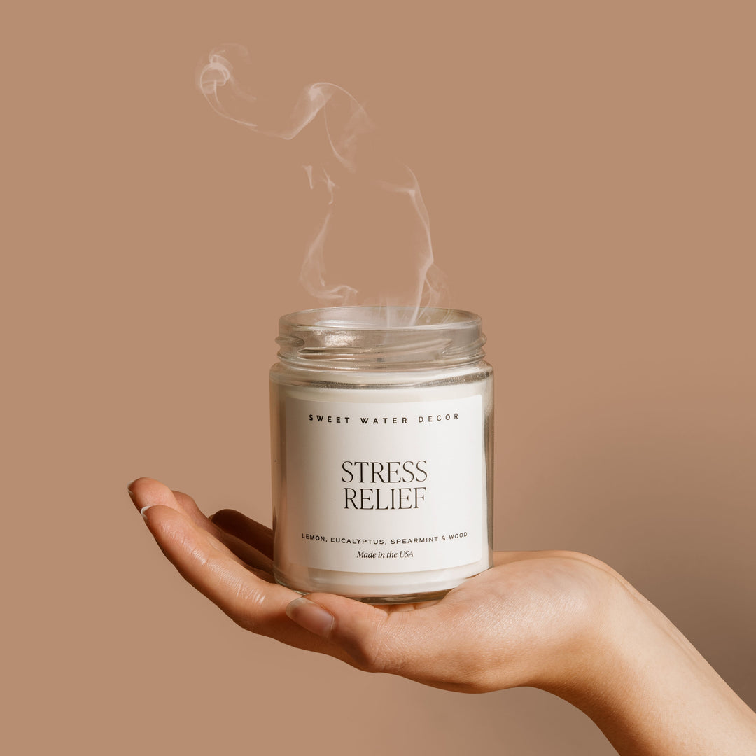 Stress Relief Soy Candle - Clear Jar - 9 oz