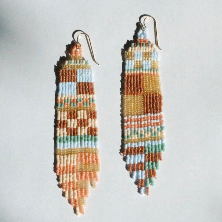 Quilted Beaded Earrings (3 Colorways)