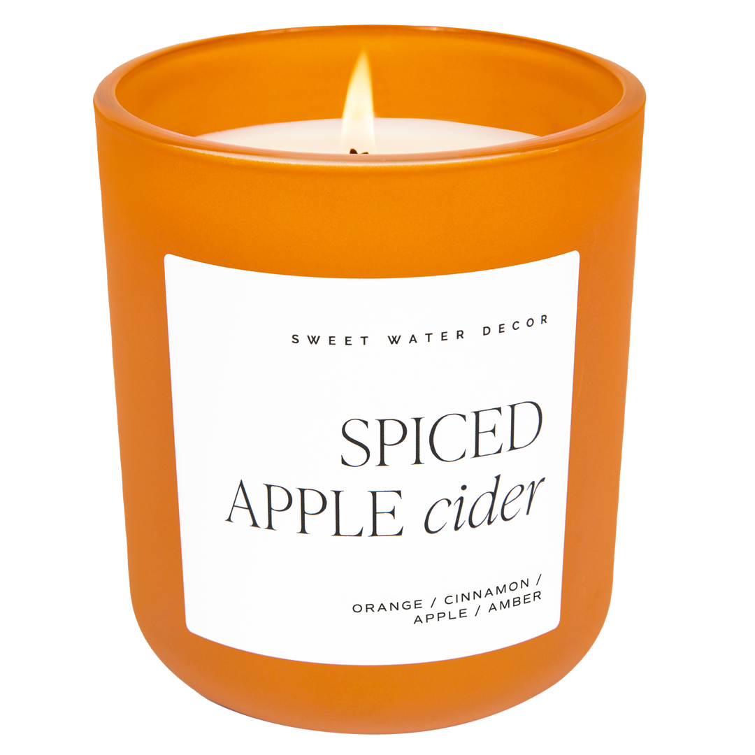 Spiced Apple Cider Soy Candle - Orange Matte Jar - 15 oz