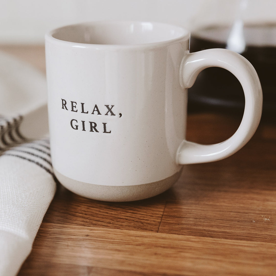 Relax, Girl 14oz. Stoneware Coffee Mug