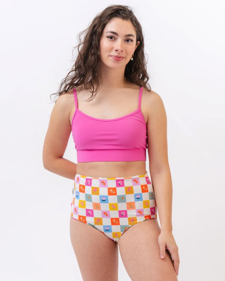 Breezy Floral/ Flower Check Reversible Ultra High-Waist Bottom