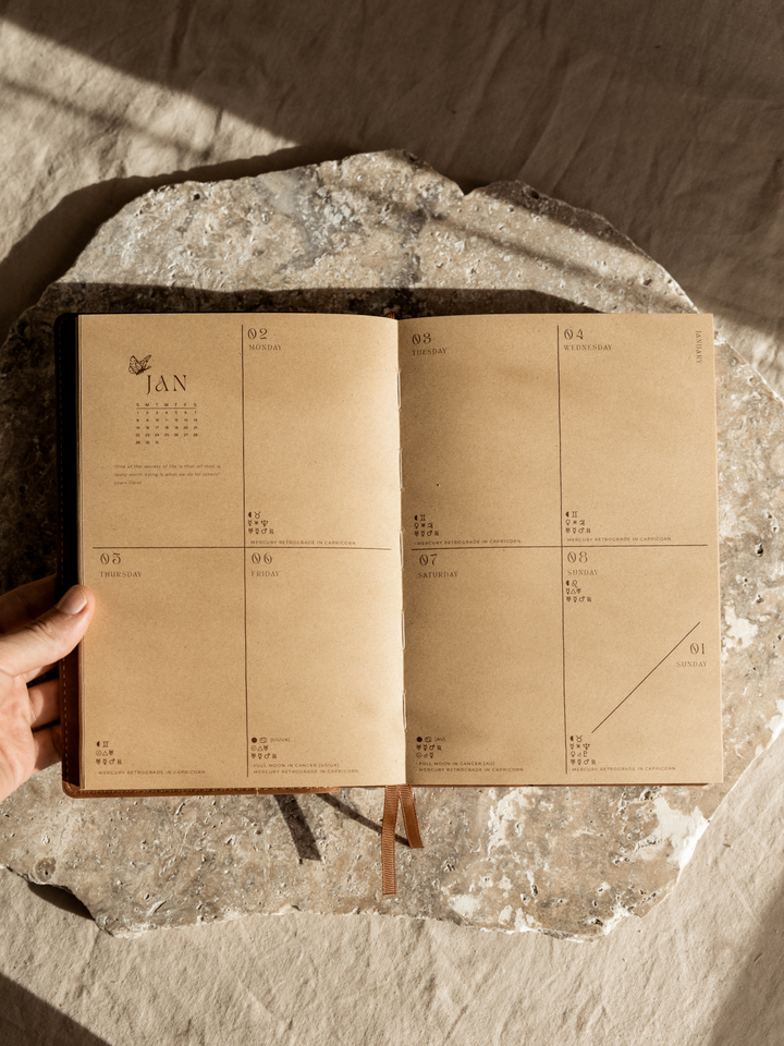 2024 Celestial Journal / in Brown • {Vegan Leather}